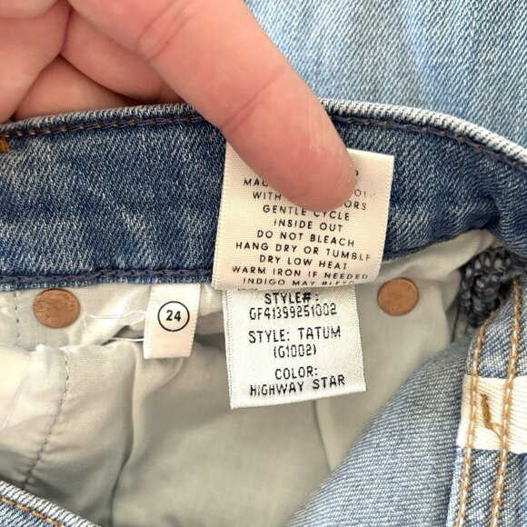 GRLFRND Tatum Bootcut Raw Hem Jeans in Highway Star Blue Women’s Size 24 - Picture 8 of 8